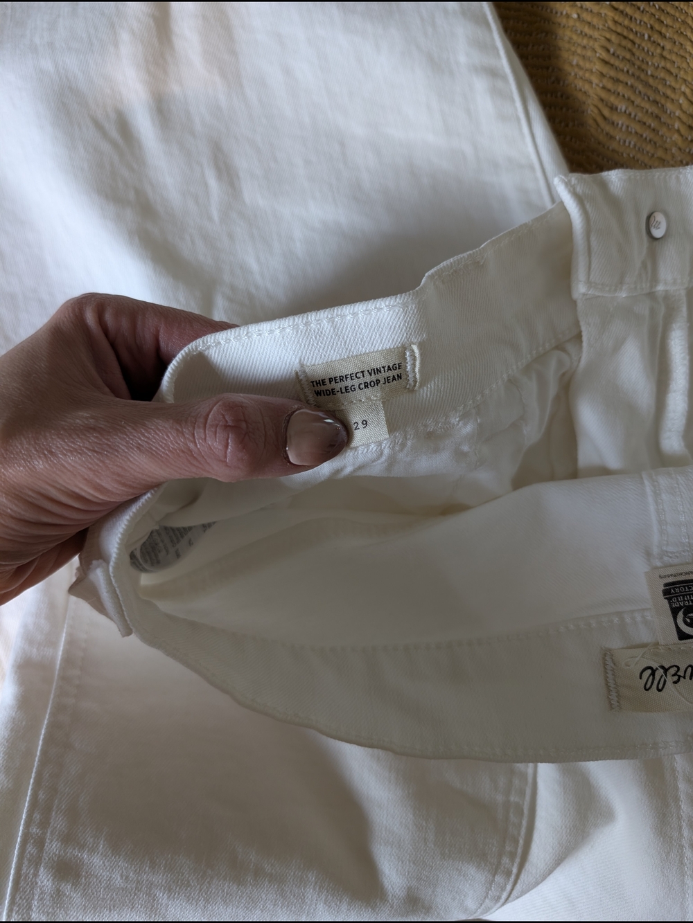 Madewell The Perfect Vintage Wide-Leg Crop Jeans in White